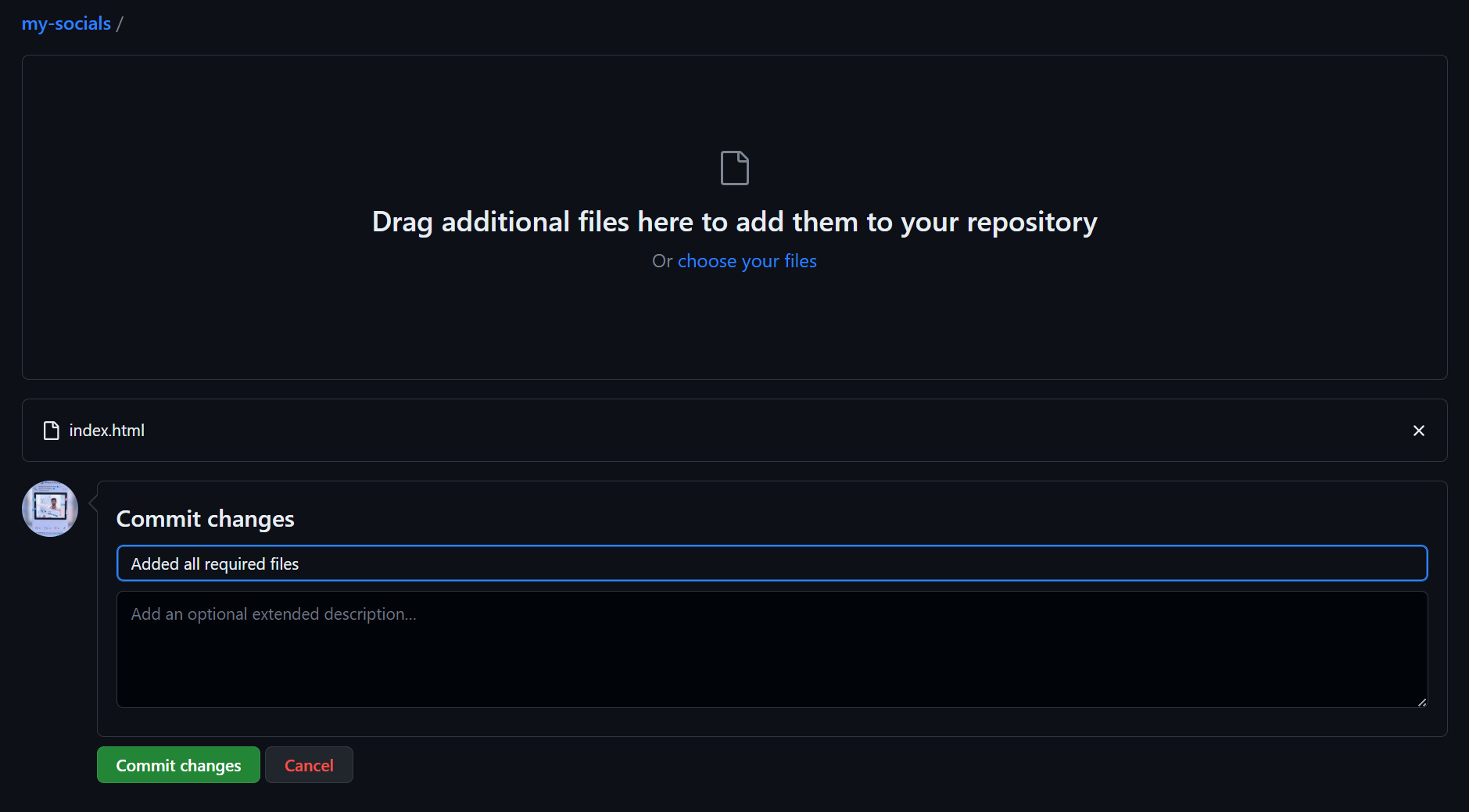 Upload files to the repository